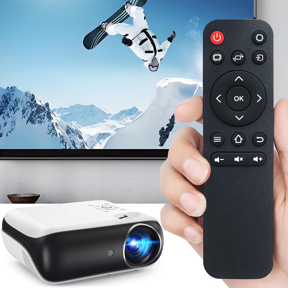 Molgoc Replacement Remote for Mini Projector,Compatible with HAPPRUN H1 black