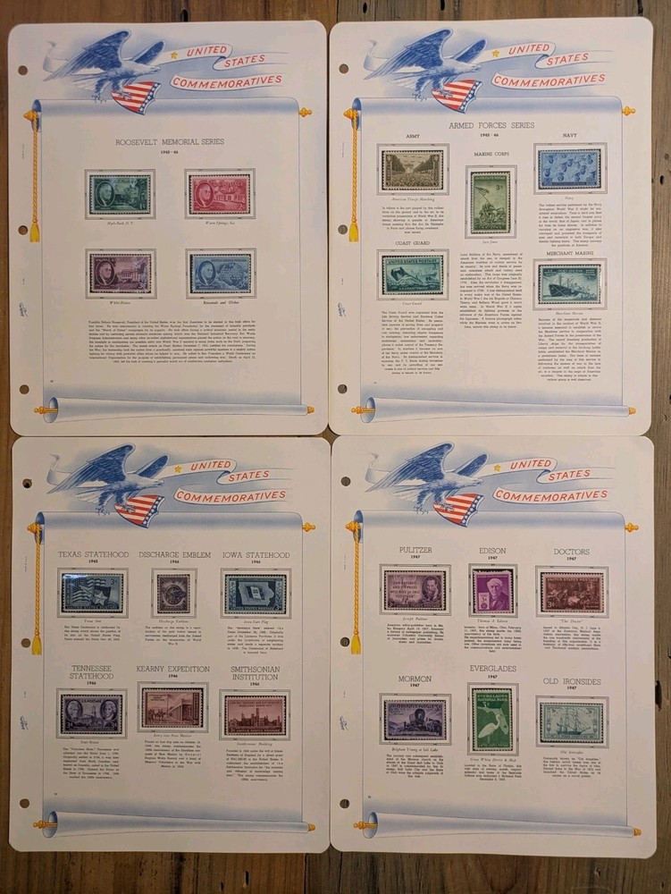 White Ace Binder Postage Stamps Of The United States 31 Pages Commemorative