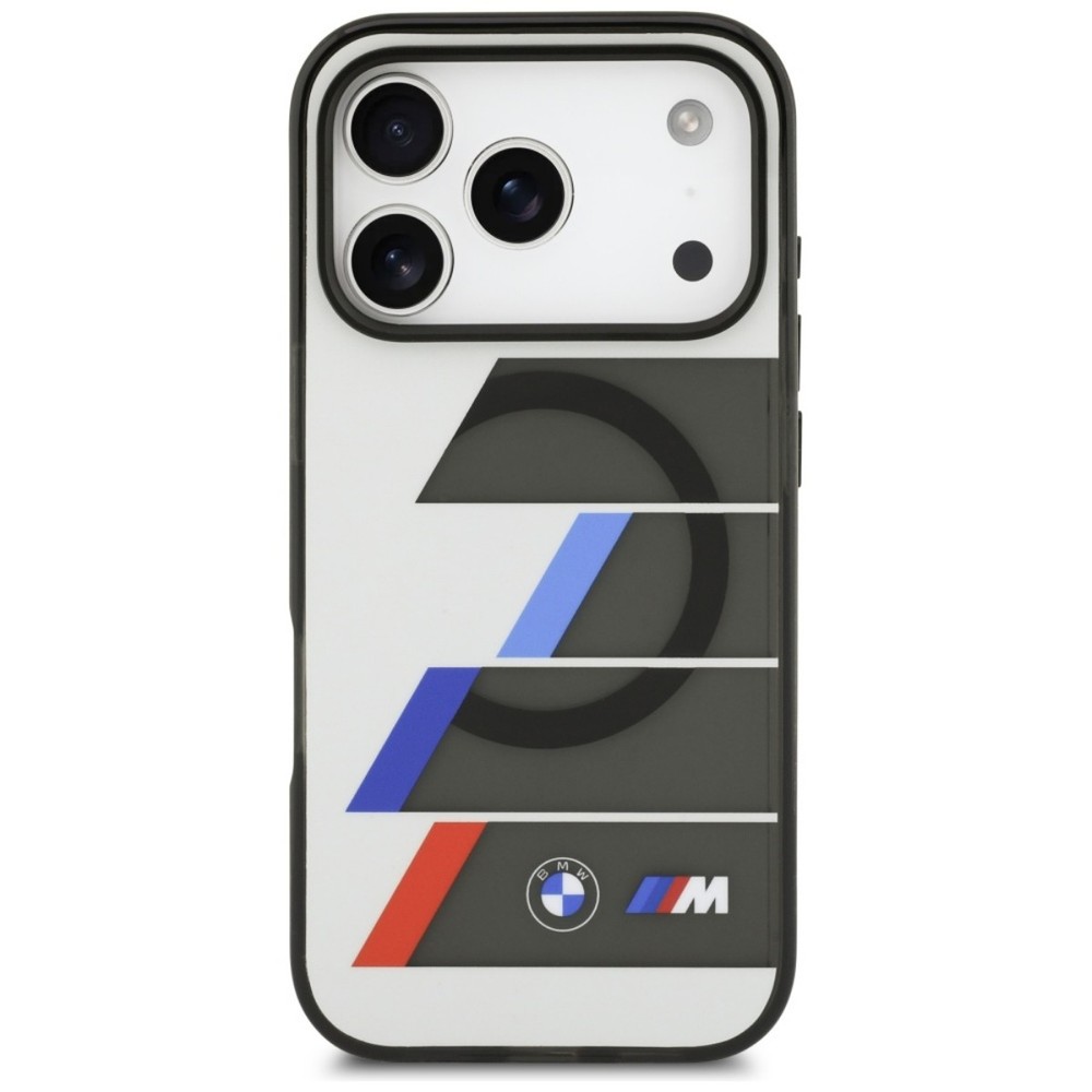 BMW M Tricolor Case Compatible with iPhone 17 Pro Max Gray