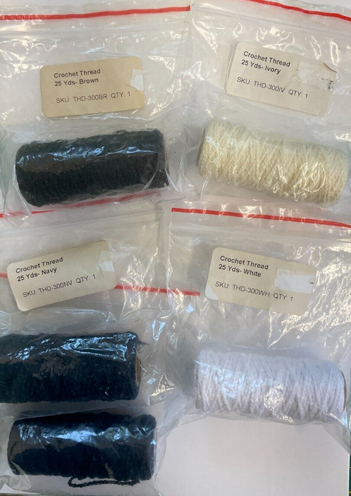 Crochet Thread, Assorted Colors-25 yd spools each-- 5 in 1 set
