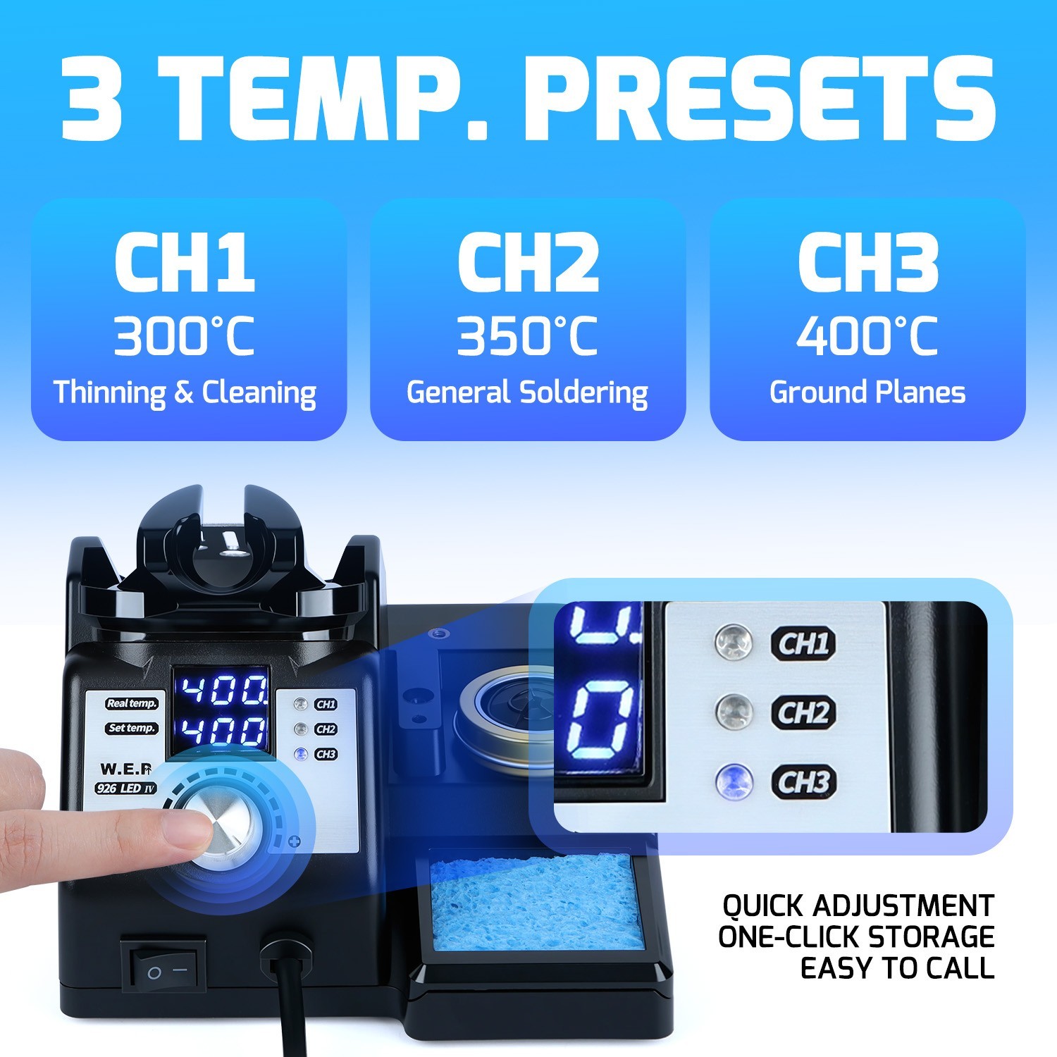 YIHUA 926LED IV 60W Dual LED Digital Display Soldering Station Welding Tool