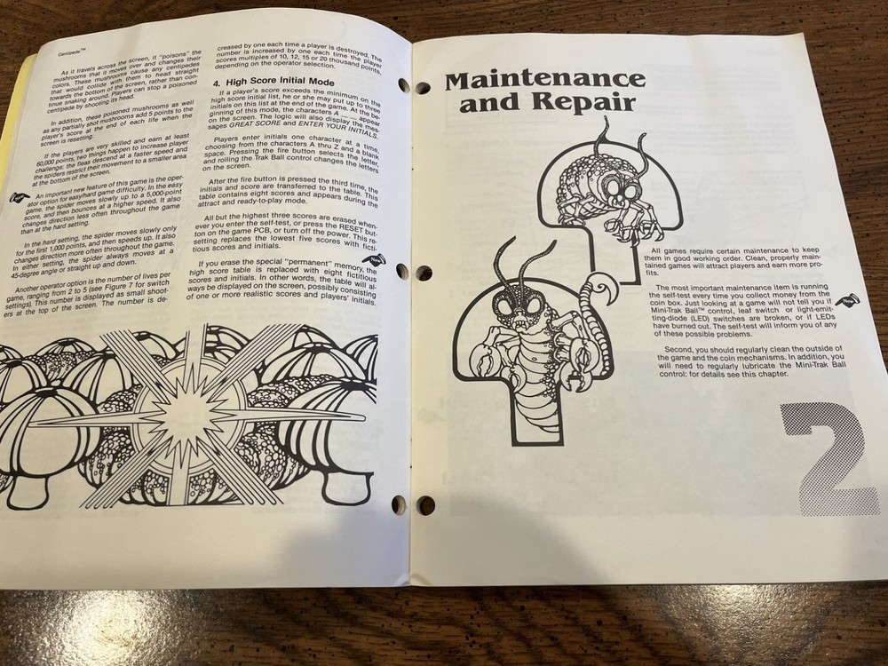 Atari Centipede Arcade Operation, Maintenance and Service Manual 2nd Printing