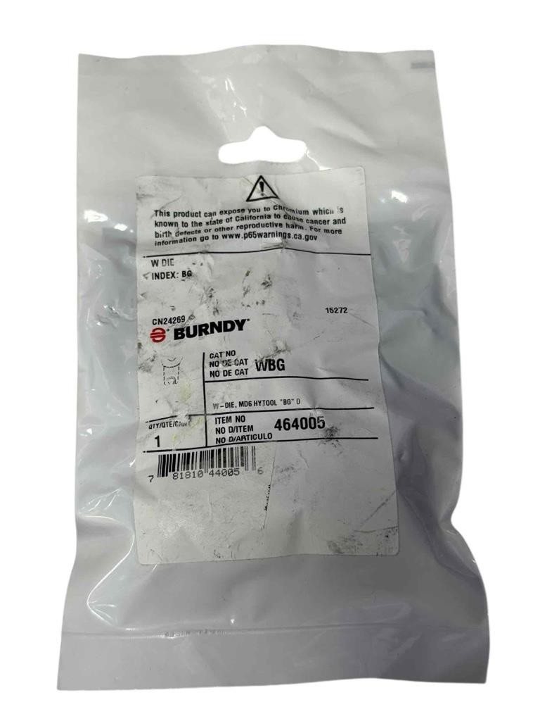NEW Burndy W Die BG WBG 464005 CN24269 15272 Hytool