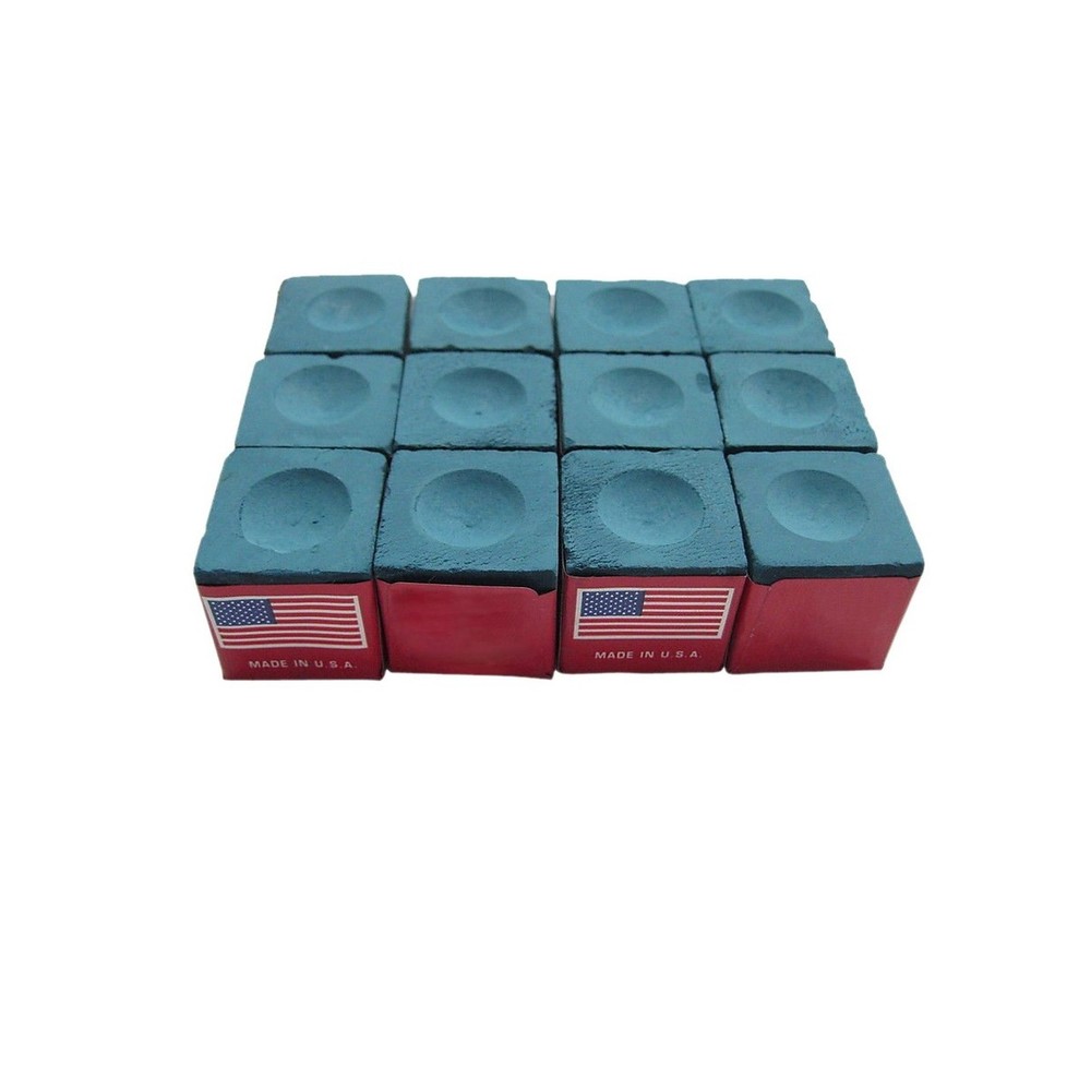Master Billiard/Pool Cue Chalk Box, 12 Cubes Blue
