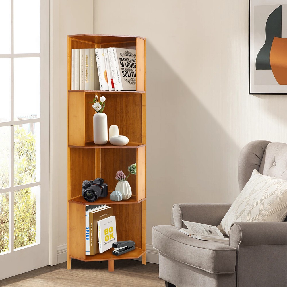 Corner Bookcase A-Shaped Display Bookshelf Multifunctional Storage Display Stand