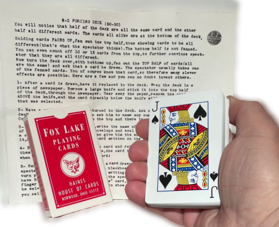 RED FORCE DECK 50 50 Magic Trick Find A Playing Card Close Up Half Forcing Gaff