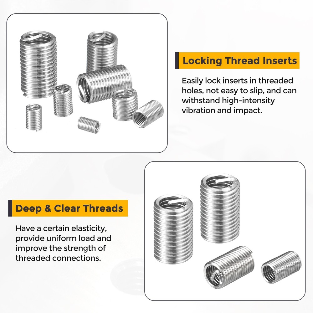 10pcs Wire Thread Inserts M16 x 2 x 1D Metric Helical Threaded Sleeve