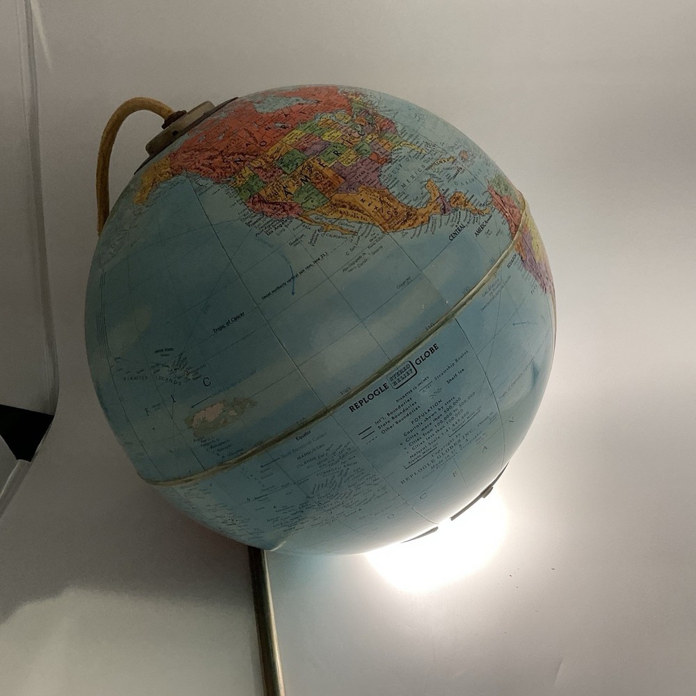 Replogle Vintage Globemaster Relief Globe Wall Mounted Hanging Light Globe