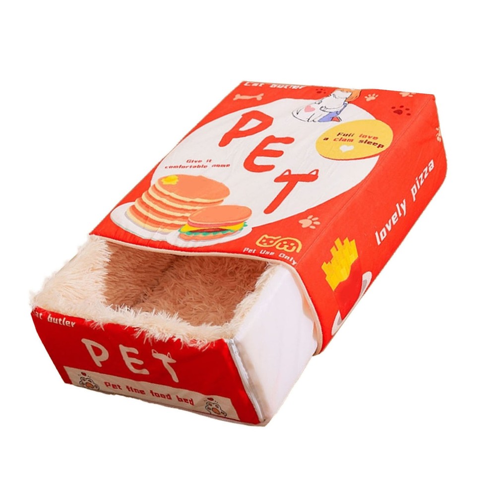 ⁺Snack Box Cat Bed Cartoon Rectangular Fully Enclosed Four Season Universal