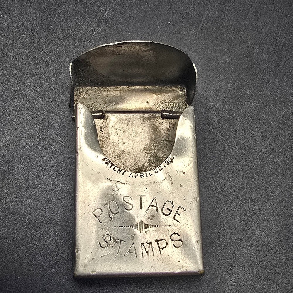 Antique Postage Stamp Holder Fold Top