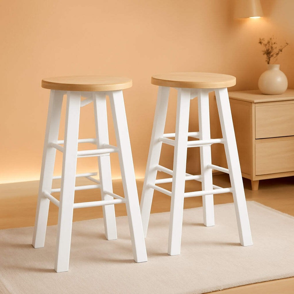 Element Counter Stools 24 Inch Natural White 2 Piece Set