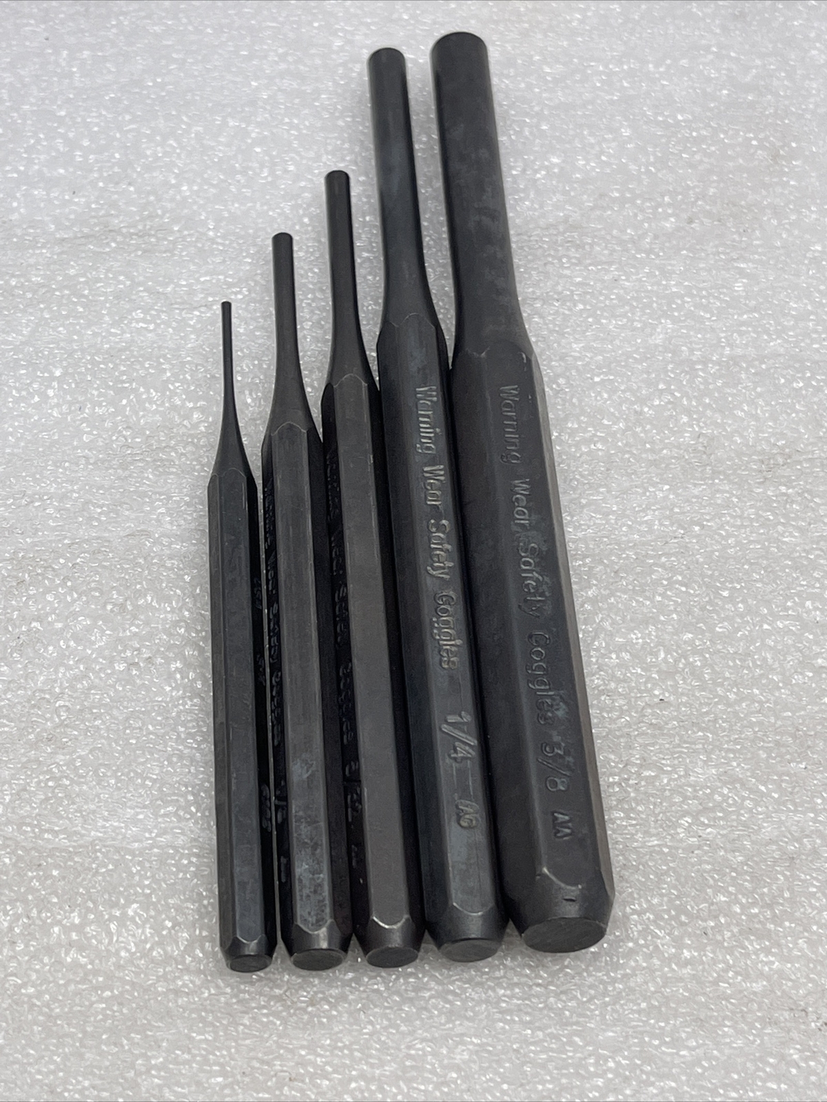 SK Hand Tools Straight Pin Punch Set, 5 Piece, 1/16, 1/8, 5/32, 1/4, 3/8 New USA