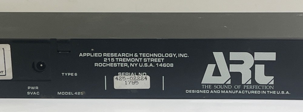 DXR ART 425 Stereo Delay Effects Processor Sold As Is - Pls Read Description