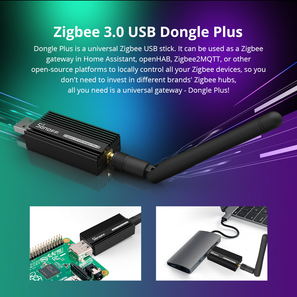 SONOFF Zigbee 3.0 USB Dongle Plus Smart Wireless USB Adapter + 20dBm output gain