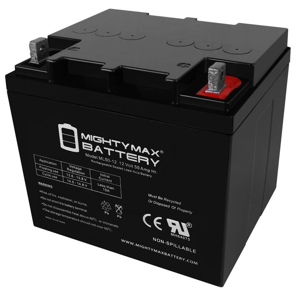 Mighty Max 12V 50AH SLA Replacement Battery for Torque Power Deep Cycle