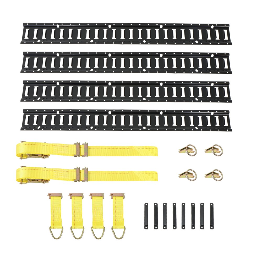Labwork E Track Tie Down Rail Kit  4' E Track Rails End Caps ETrack Straps