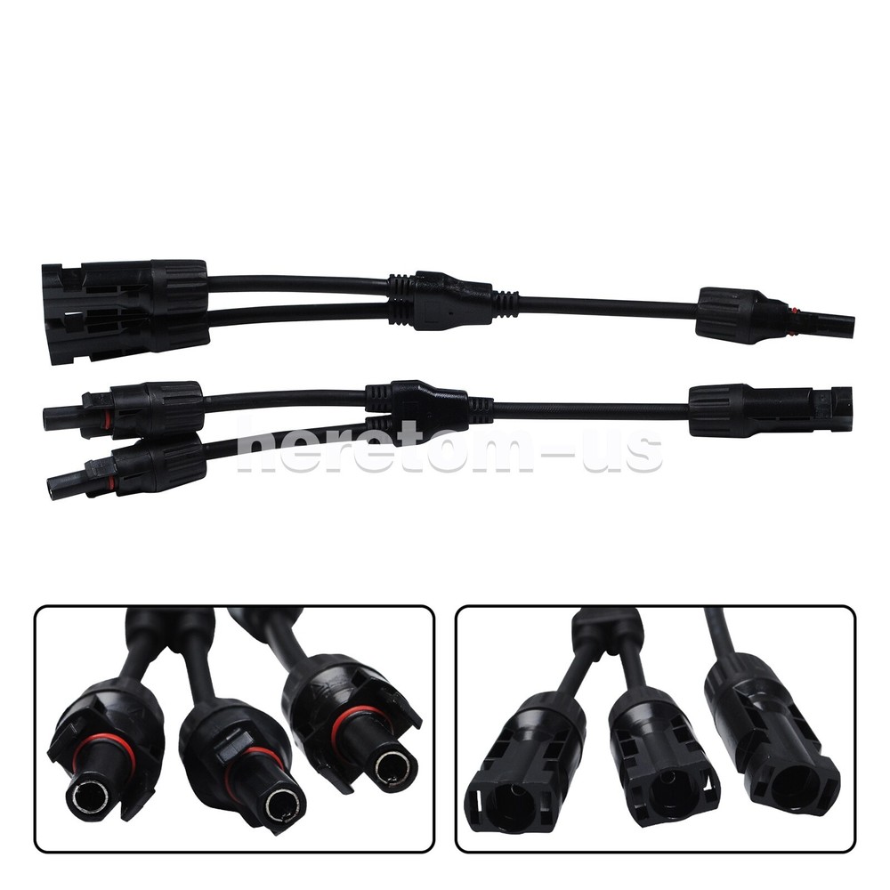 Solar Panel Y Branch Cable Connection Waterproof Adapter Connector Extension US