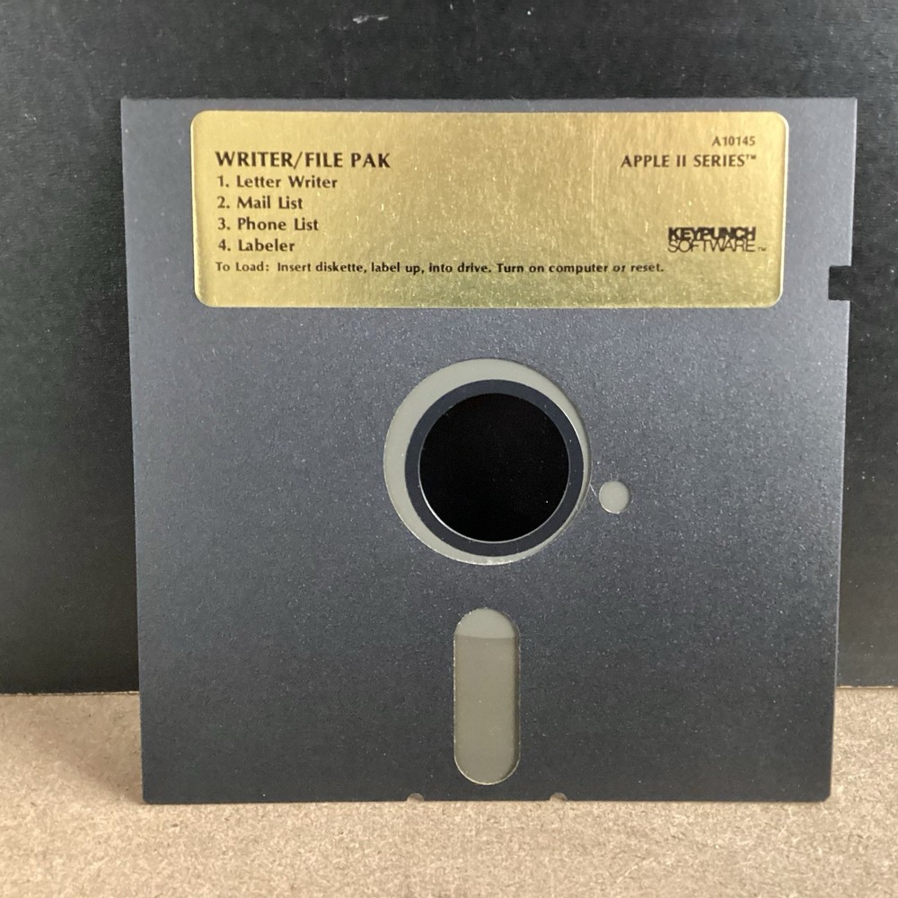 Apple II Keypunch Software Writer/file Pack 5.25 Floppy Disk