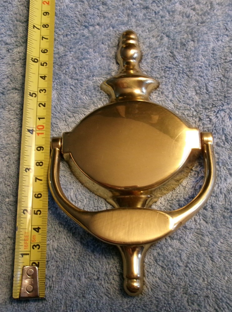Solid Brass Door Knocker – Classic Design – Vintage Hardware 7" Exc. Cond.