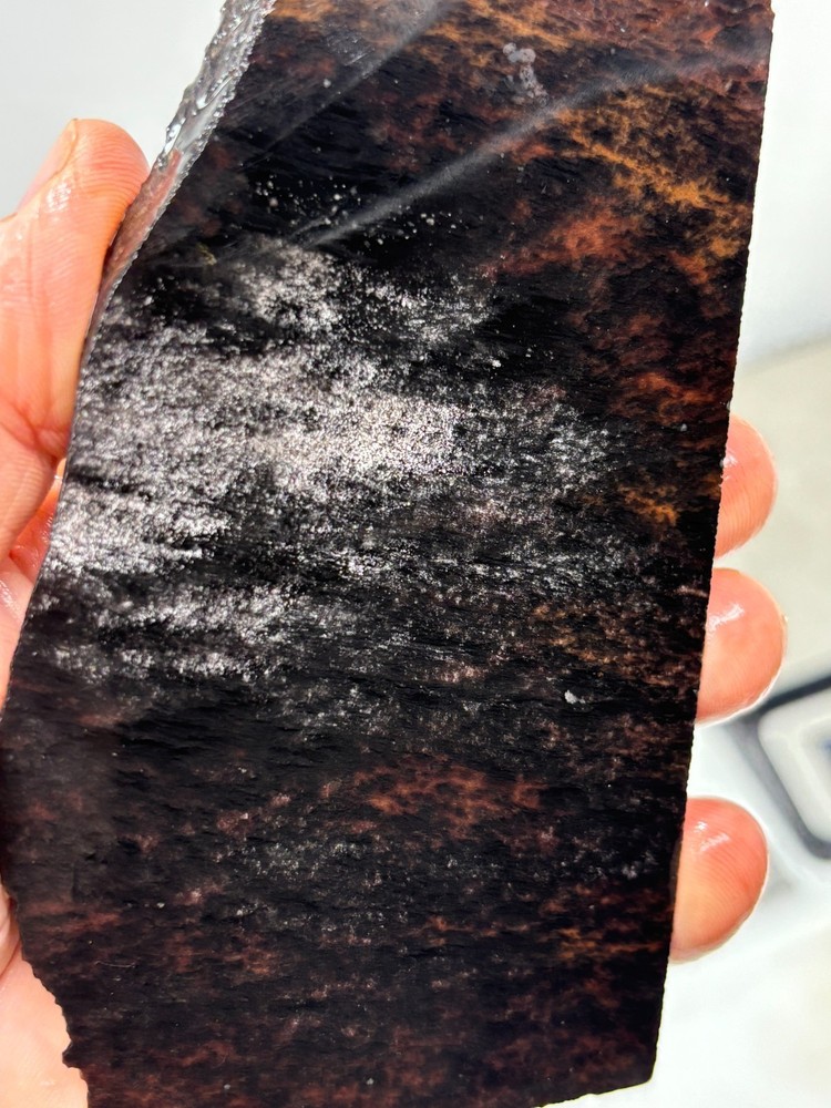 Tri-flow Sheen/Lace Obsidian Slab Lapidary Cabbing Knapping Combo ship avail