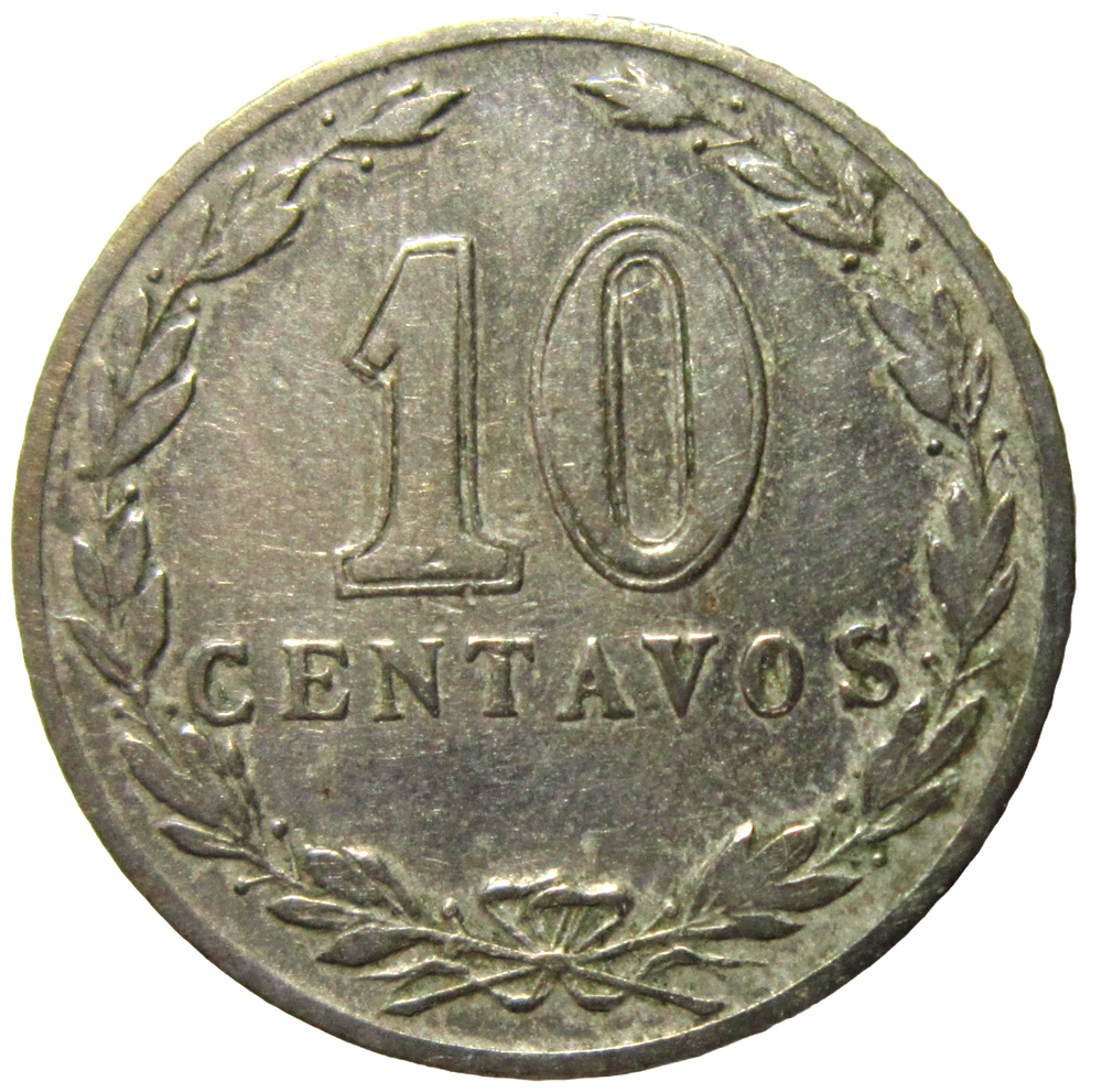 ARGENTINA. 10 CENTAVOS, 1898.