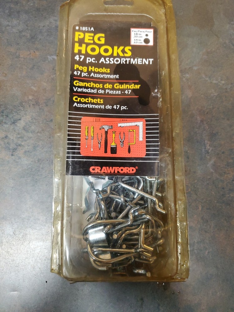 Crawford 1851A Peg Hooks Assortment, 47 Pieces