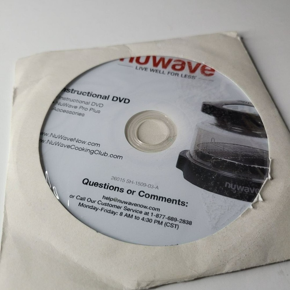 NuWave Pro Plus Infrared Oven 20632 Replacement DVD Instructions Manual Accessor