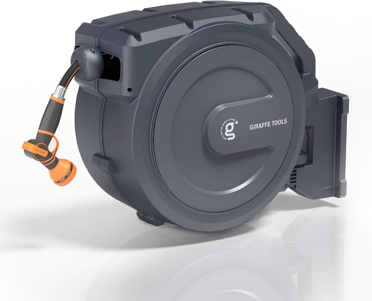 Giraffe Tools Retractable Garden Hose Reel 5/8in 60-115ft Water Hose Wall Mount