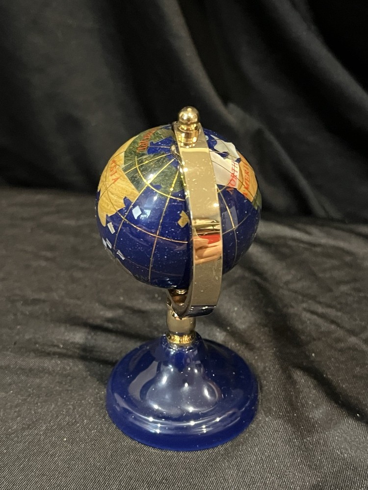 Lapis Globe With Gold Tone Stand 50mm