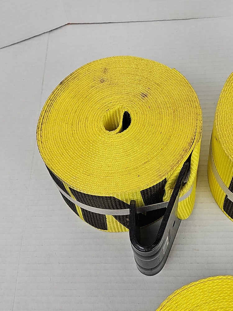 (3 Pack) Kinedyne 4"x30' Winch Straps with Flat Hook, Flatbed Tie Down Strap