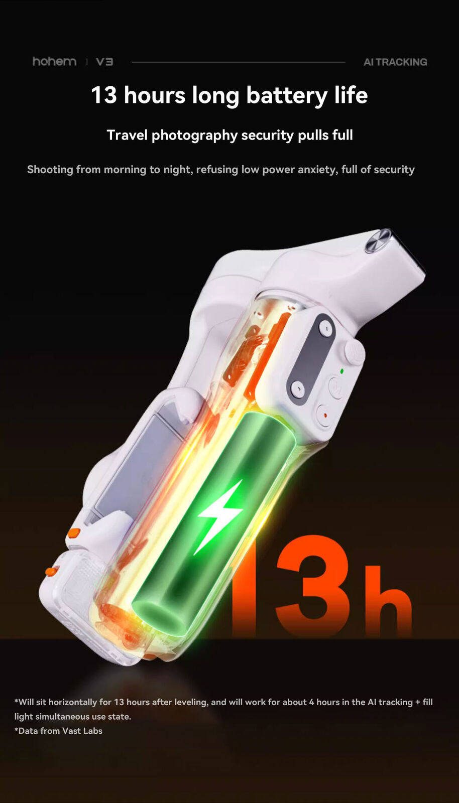 Hohem iSteady V3 3-Axis Gimbal Stabilizer AI-Face for iPhone 15 Samsung Huawei