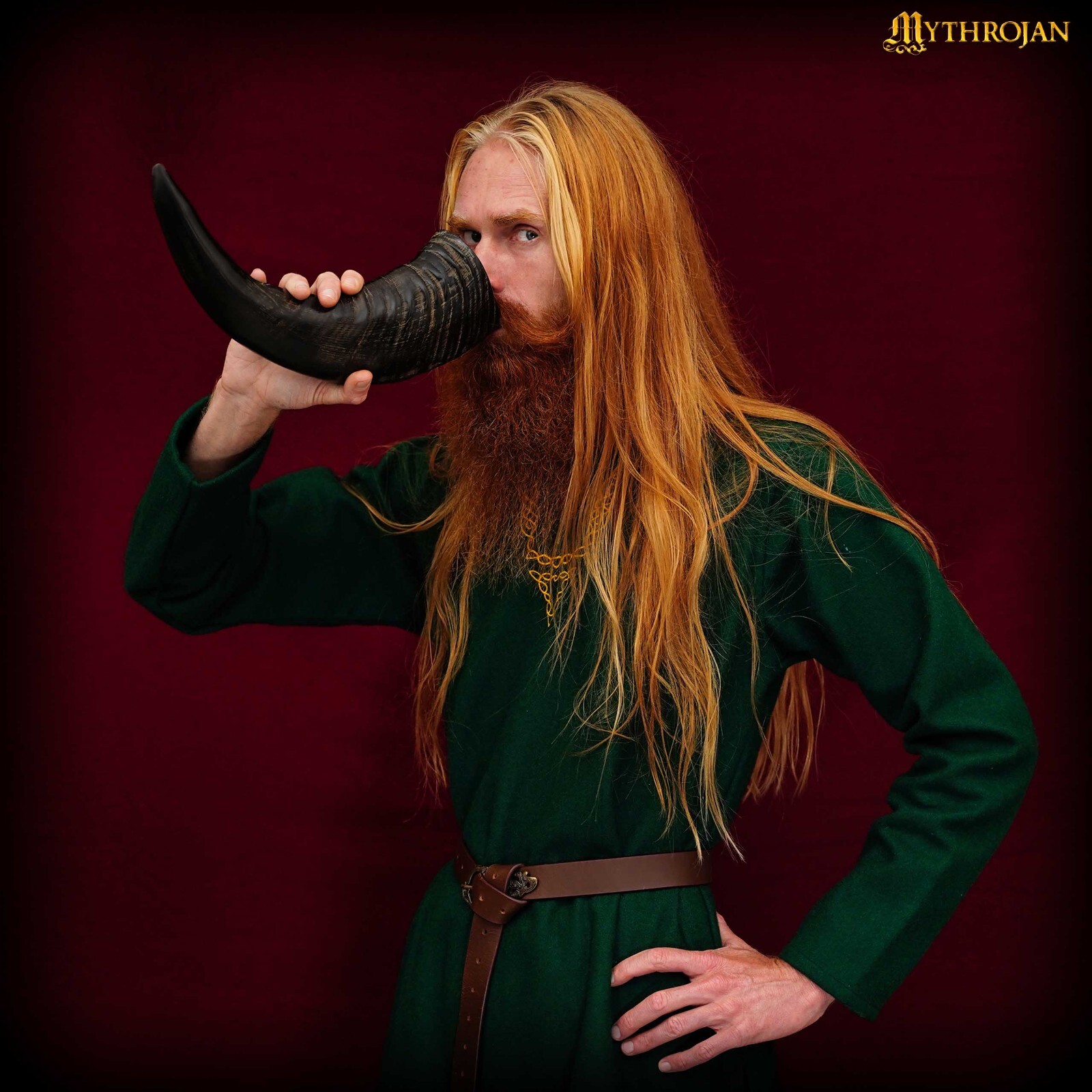 Viking Drinking Buffalo Horn Ale Beer Wine Mead Medieval Reenactment Horn