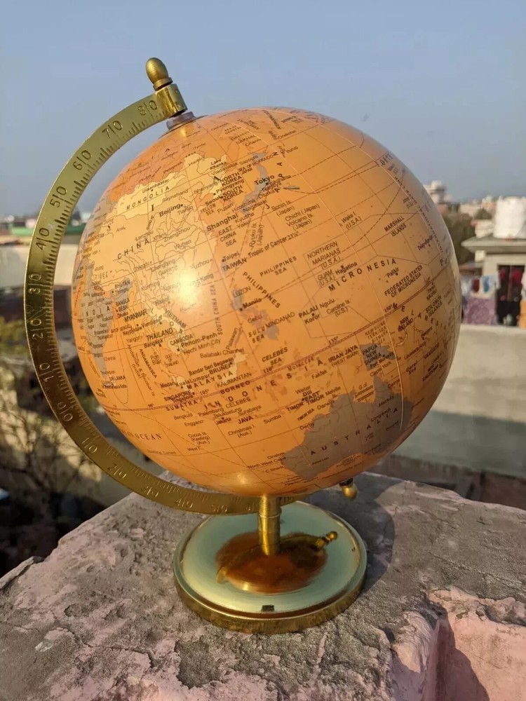 Nautical Maritime World Map Globe Sphere Celestial Globe Marine Tabletop Decor