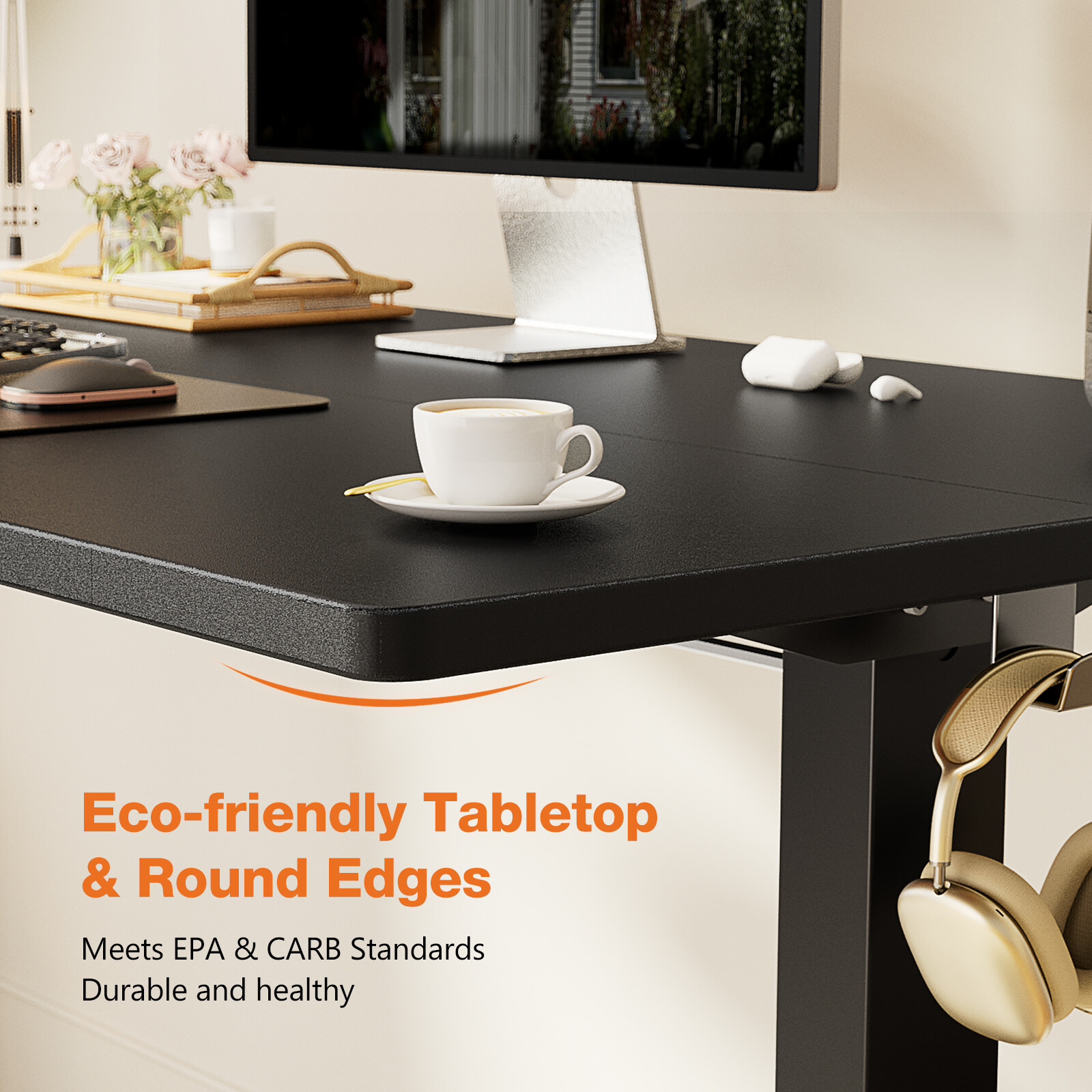 Electric Sit Stand Up Desk: Adj. Height Standing Desk of 40/48/55/63 Inches