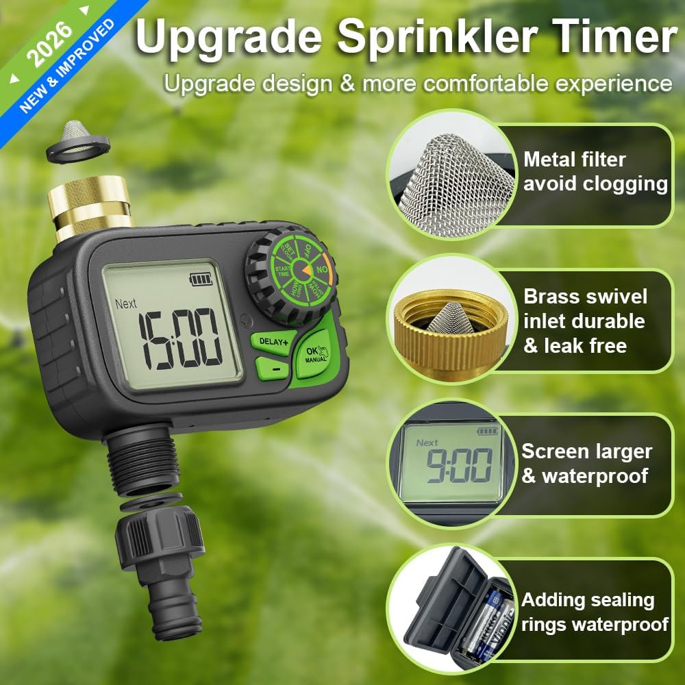 Sprinkler Timer Water Hose Timer - Programmable Digital Irrigation Outdoor Water