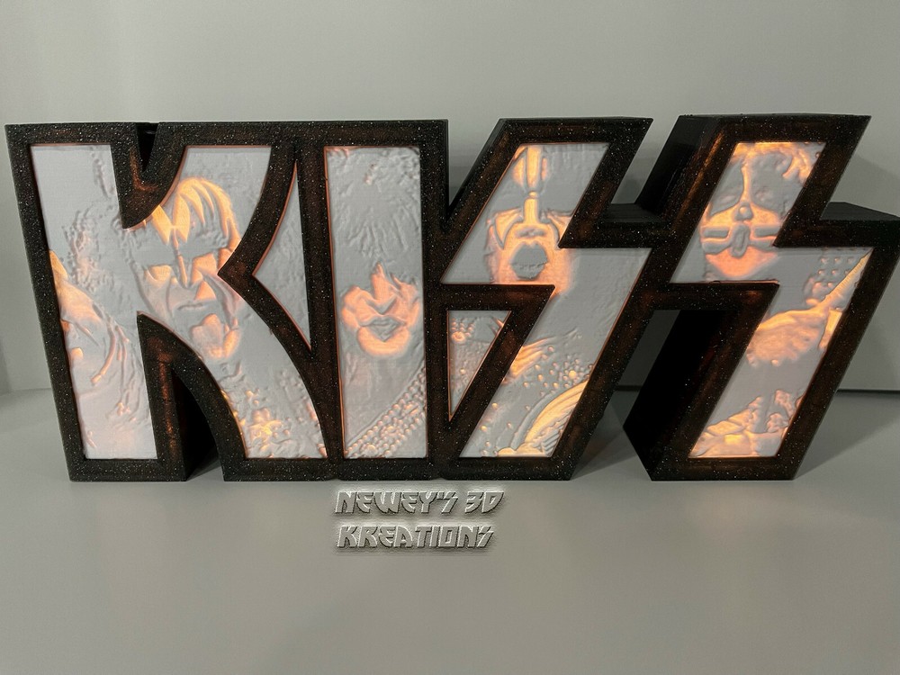 KISS Light Box - v2, Litho, Current Band Members w/ LED lights and built in mic