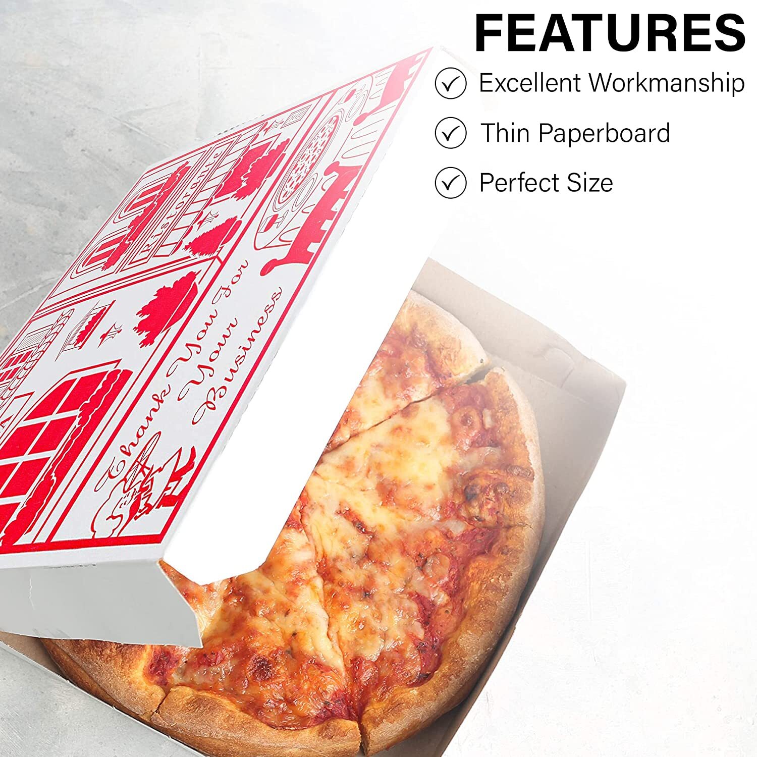 MT Products 10" x 10" x 2" Lock Corner Clay Coated Thin Pizza Box - 10 Pieces