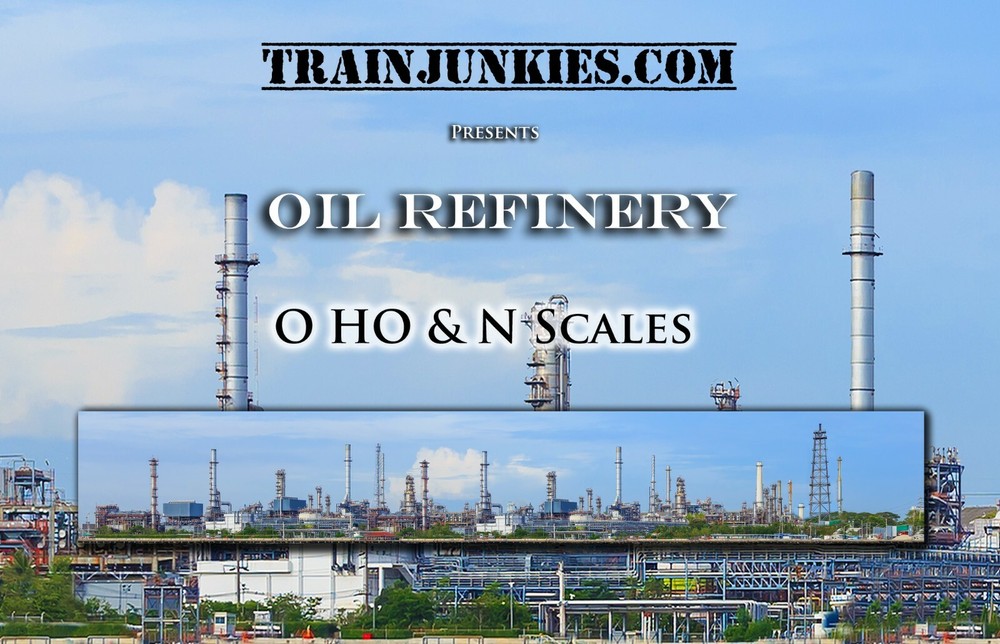 TrainJunkies Oil Refinery Model Railroad Backdrop