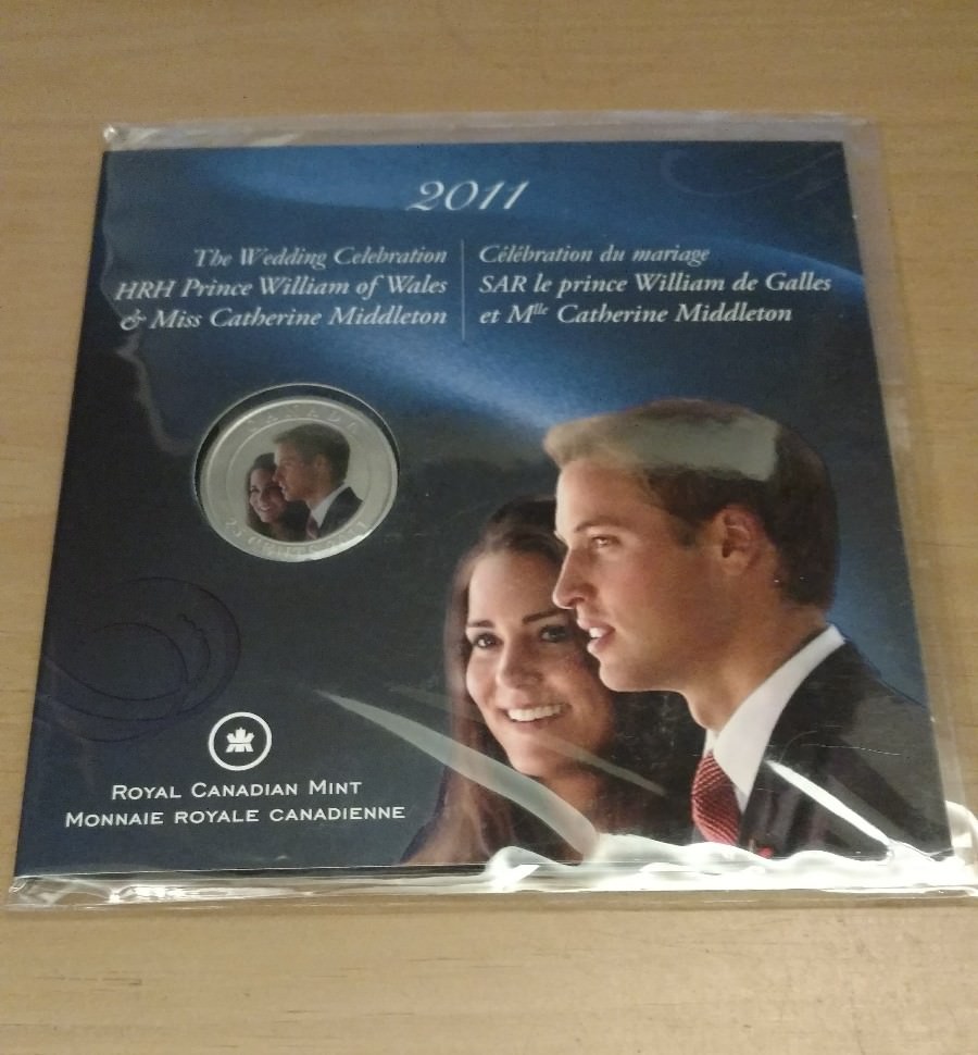 2011 CANADA 25 cent Coloured Coin - William and Kate Wedding Celebration