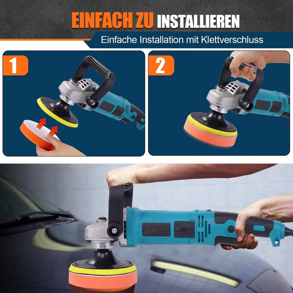 1600W Electric Car Polisher Kit Buffer Sander Variable Speed Polishing Machine