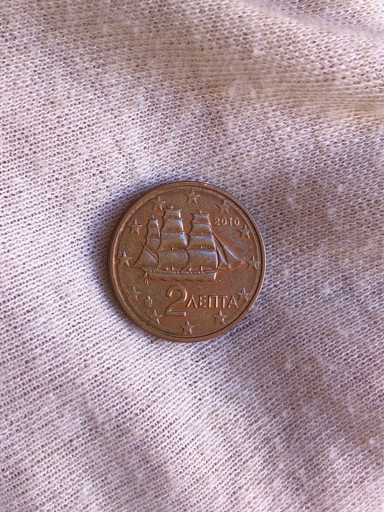 🇬🇷 Greece 2 Euro Cent 2010 - ERROR - Double Ring / In. Circle Defect !