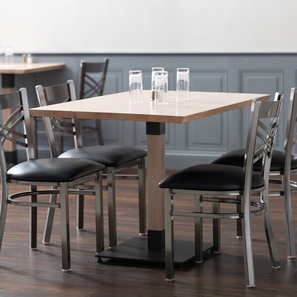30" x 48" Rectangular Solid Wood Live Edge Restaurant Table Top in White Wood