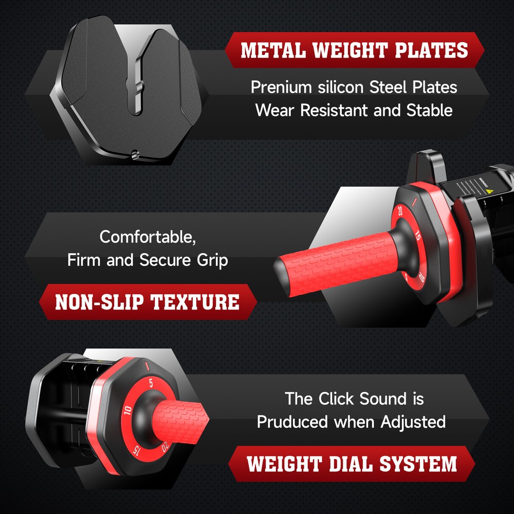Adjustable Dumbbells Set Quick Adjust Weight Dumbbells Set Exercise Equipment