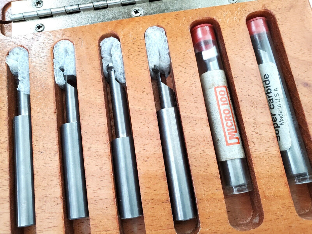 Micro 100 Grooving Tool Set RR-2 Retaining Ring Super Carbide Excellent Cond.
