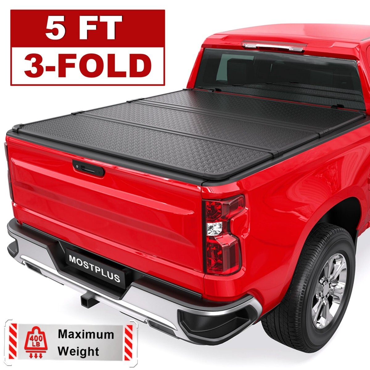 3 Fold 5FT Hard Truck Bed Tonneau Cover For 2015-2026 Chevy Colorado GMC Canyon