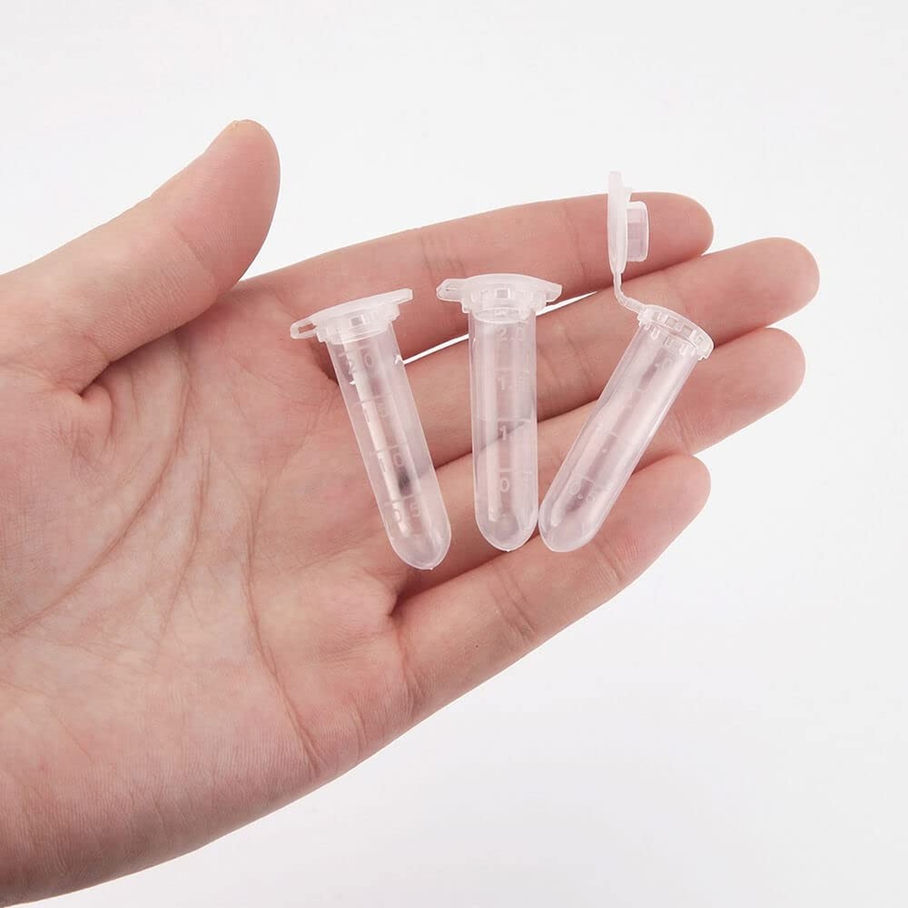 2ml Microcentrifuge Tubes 500pcs, EO Sterilized Plastic Small Vials with Caps...