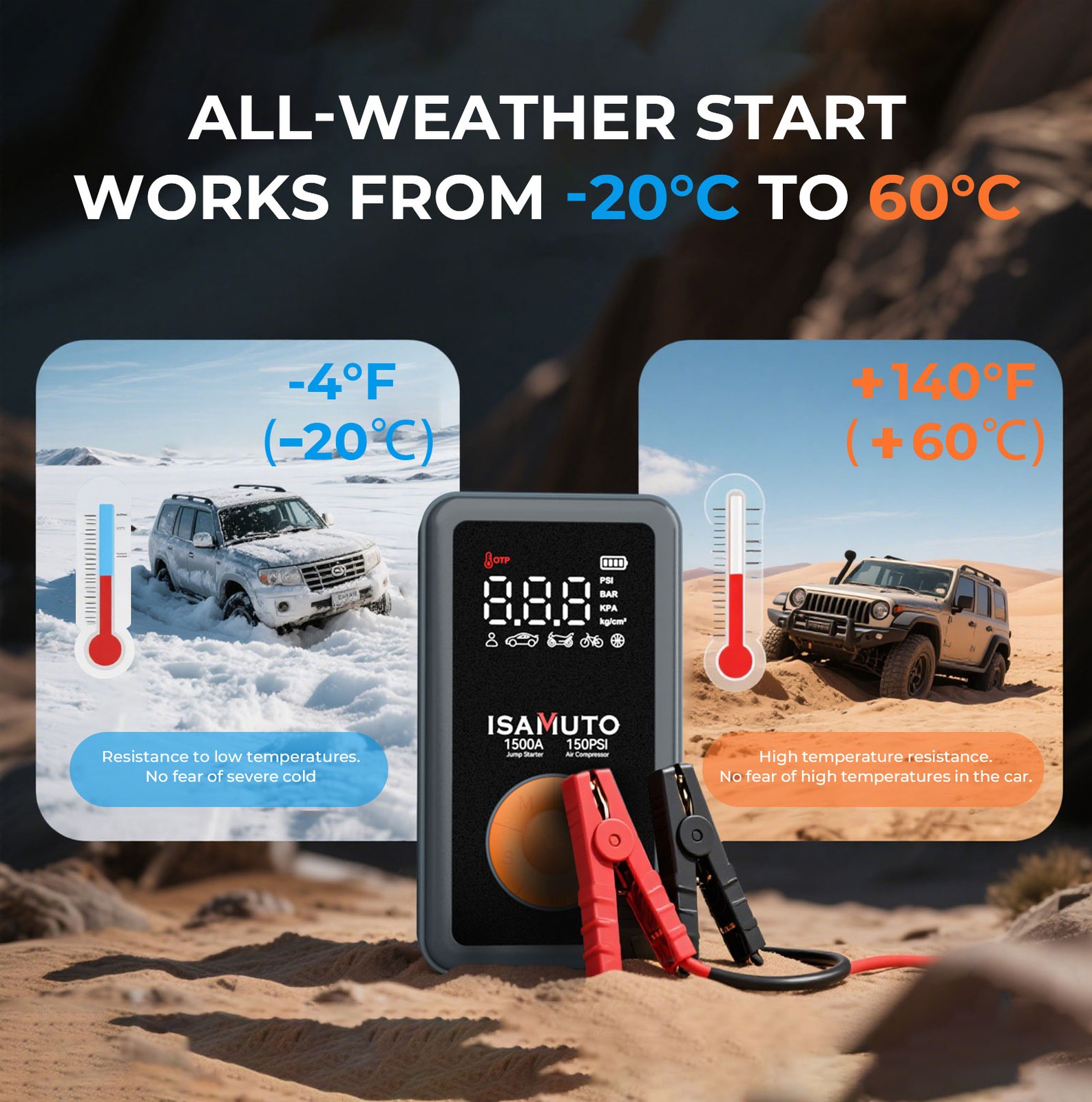 12000mAh 1500A Arrancador Cargador De Bateria Portatil Para Auto Carro Coche