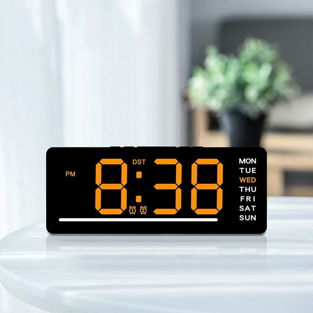 LED Digital Alarm Clock with Date Temperature Display and Adjustable Brightness