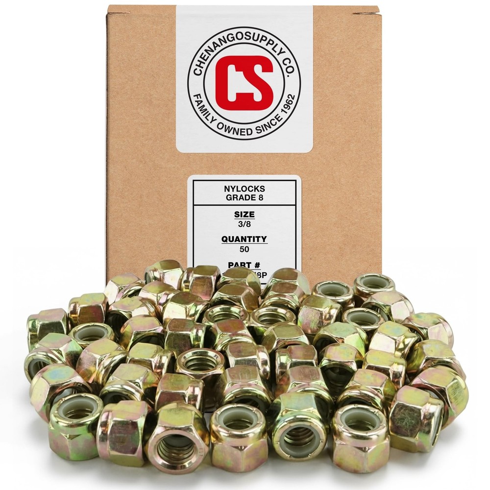 Chenango Supply 3/8-16 Grade 8 Nylon Insert Lock Nuts (Nylock) – Alloy Ste