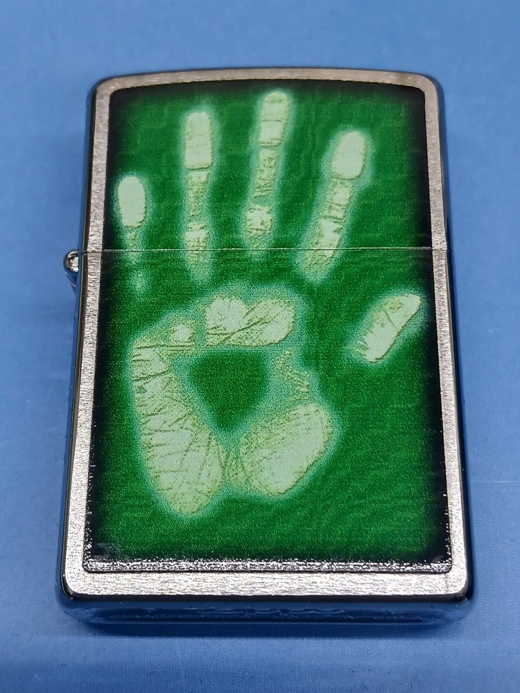 Zippo 28283 Brushed Chrome Identity Hand Print